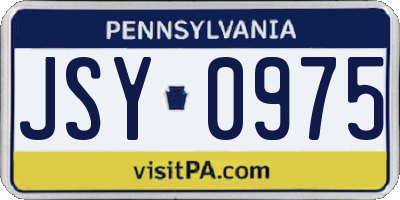 PA license plate JSY0975