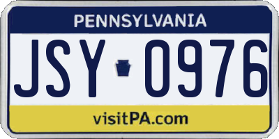 PA license plate JSY0976