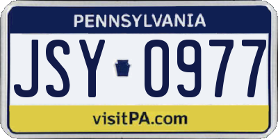 PA license plate JSY0977