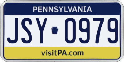 PA license plate JSY0979