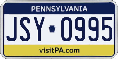 PA license plate JSY0995
