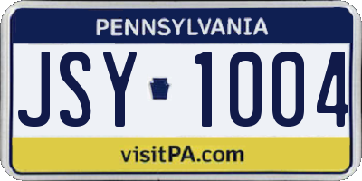 PA license plate JSY1004