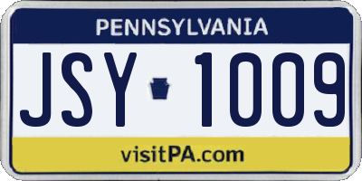 PA license plate JSY1009