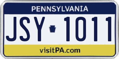 PA license plate JSY1011