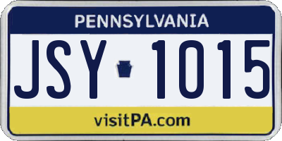 PA license plate JSY1015
