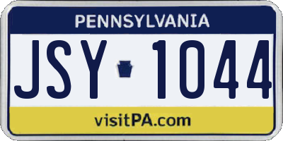 PA license plate JSY1044