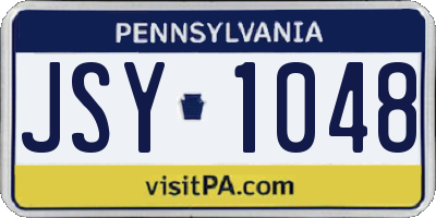PA license plate JSY1048