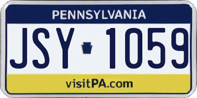 PA license plate JSY1059