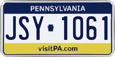 PA license plate JSY1061