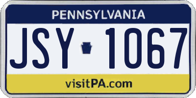 PA license plate JSY1067