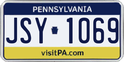 PA license plate JSY1069