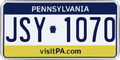 PA license plate JSY1070