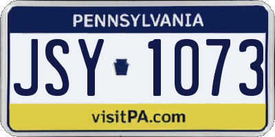PA license plate JSY1073