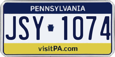 PA license plate JSY1074