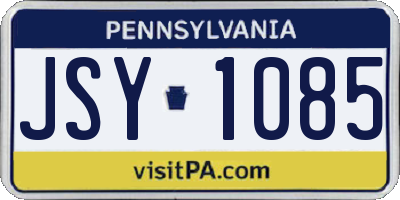 PA license plate JSY1085