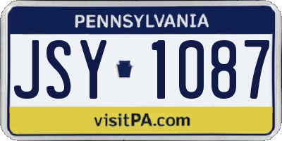 PA license plate JSY1087