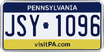 PA license plate JSY1096