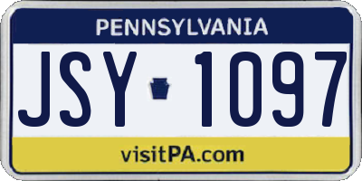PA license plate JSY1097