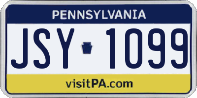 PA license plate JSY1099