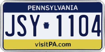 PA license plate JSY1104