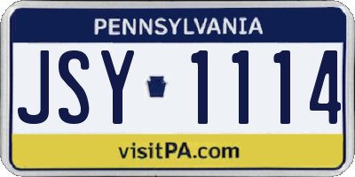 PA license plate JSY1114