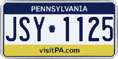 PA license plate JSY1125