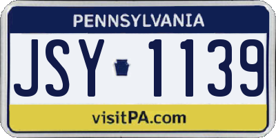 PA license plate JSY1139