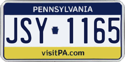 PA license plate JSY1165