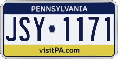 PA license plate JSY1171