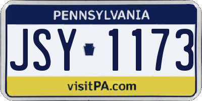 PA license plate JSY1173
