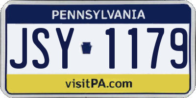 PA license plate JSY1179