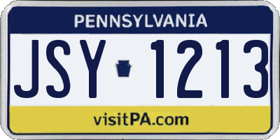 PA license plate JSY1213