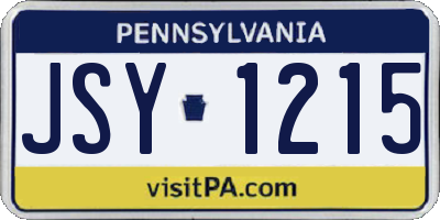 PA license plate JSY1215