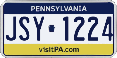 PA license plate JSY1224