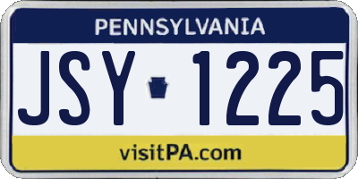 PA license plate JSY1225
