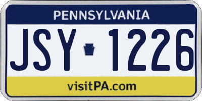 PA license plate JSY1226