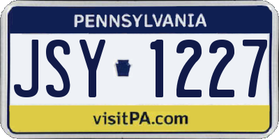 PA license plate JSY1227