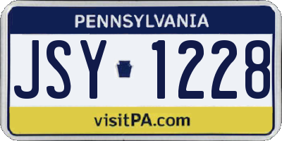 PA license plate JSY1228