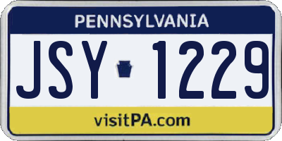 PA license plate JSY1229
