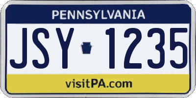PA license plate JSY1235