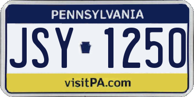 PA license plate JSY1250