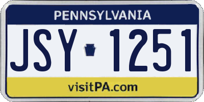 PA license plate JSY1251