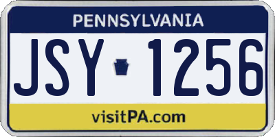 PA license plate JSY1256