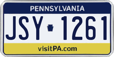 PA license plate JSY1261
