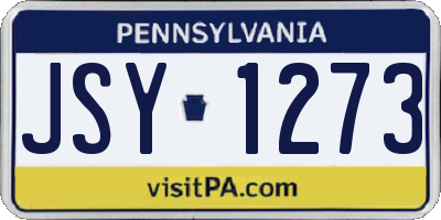 PA license plate JSY1273