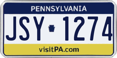 PA license plate JSY1274