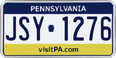 PA license plate JSY1276