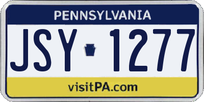 PA license plate JSY1277