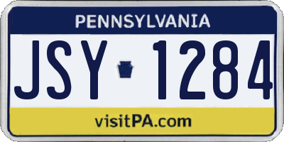 PA license plate JSY1284