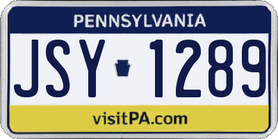PA license plate JSY1289